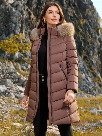 Anorak largo capucha pelo