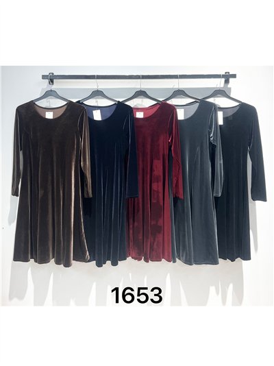 Vestido terciopelo básico evasé