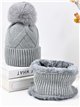 Conjunto Gorro trenzado con pompón + Cuello polar