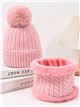 Conjunto Gorro con pompón + Cuello trenzado