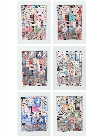 Bufanda gatitos flecos 2