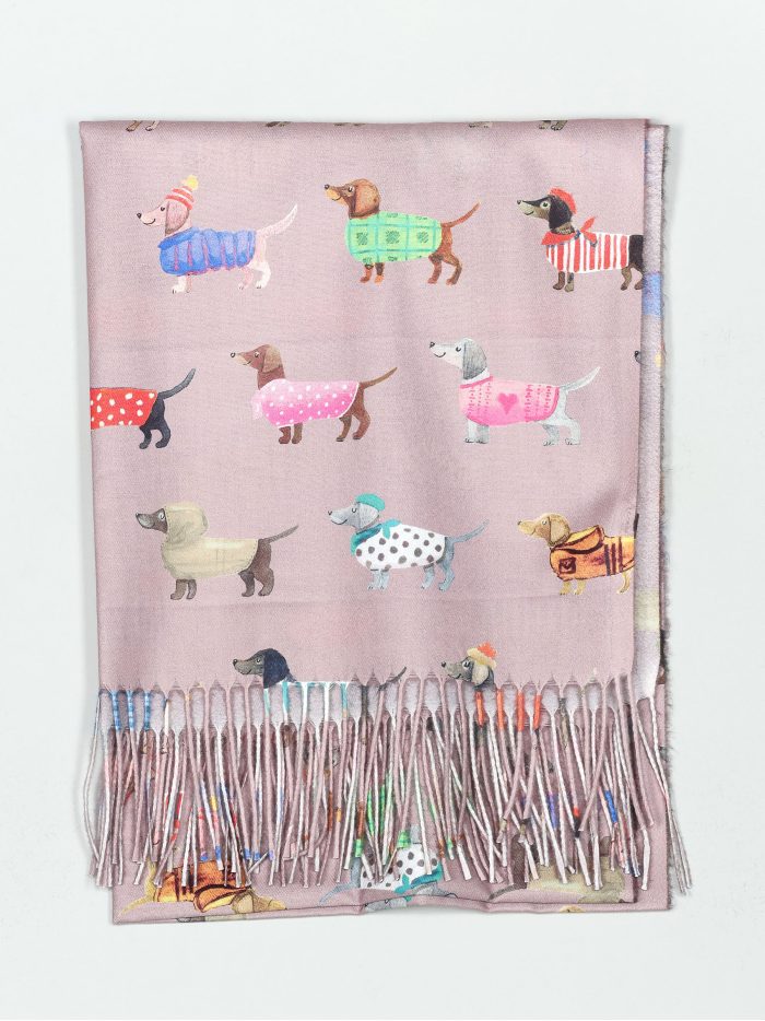 Bufanda perro salchicha flecos