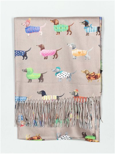 Bufanda perro salchicha flecos