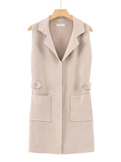 Chaleco largo de punto con solapas