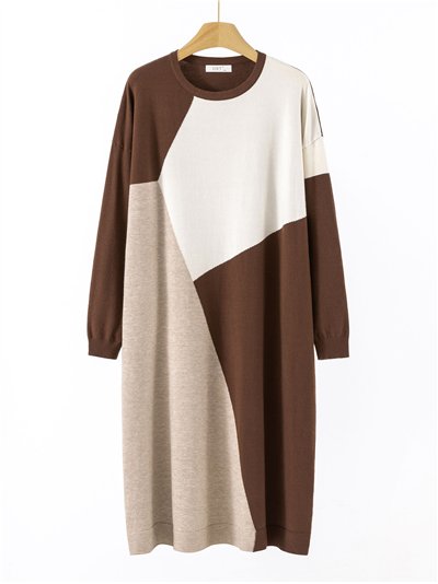 Vestido de punto block geométrico