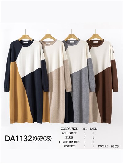 Vestido de punto block geométrico 2