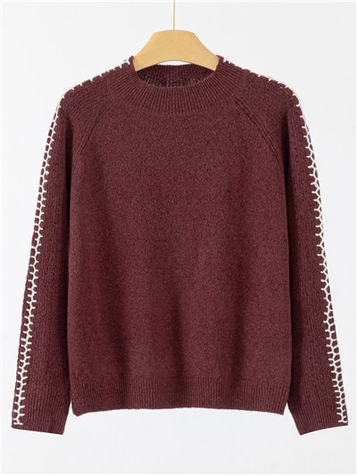 Jersey canalé ribetes contraste