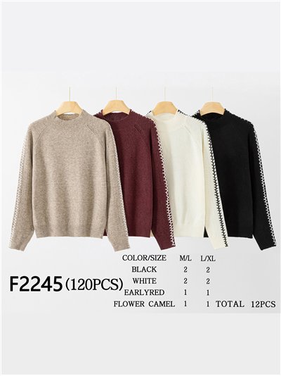 Jersey canalé ribetes contraste 2