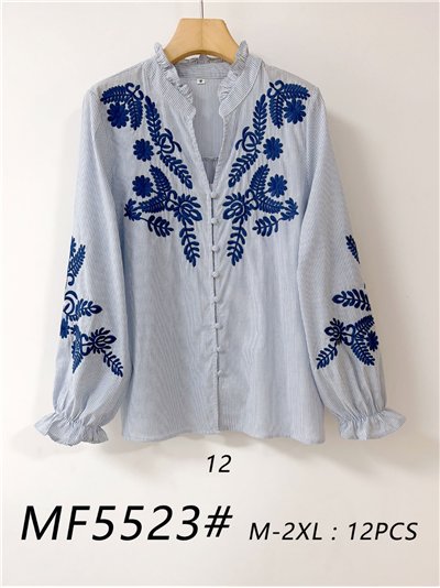Camisa rayas con bordados 2