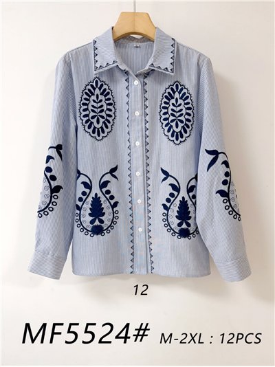 Camisa rayas con bordados 2