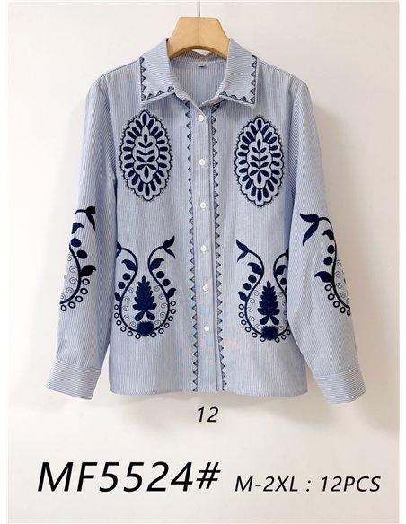 Camisa rayas con bordados