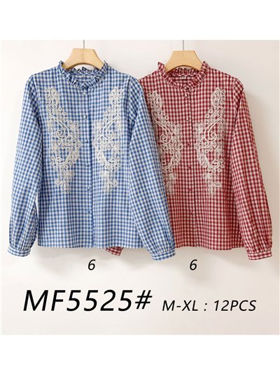 Camisa cuadros bordados 2