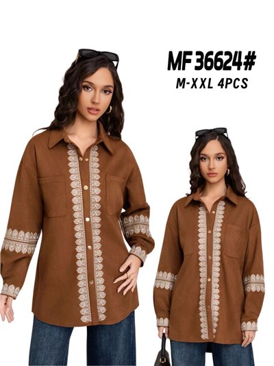 Sobrecamisa bordado efecto ante 2