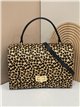 Bolso de mano piel animal print con pelo