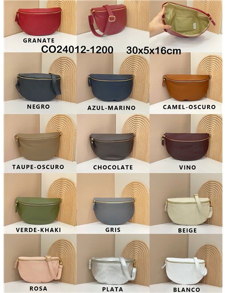 Bandolera piel media luna