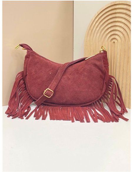 Bandolera piel serraje con flecos