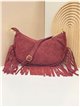 Bandolera piel serraje con flecos