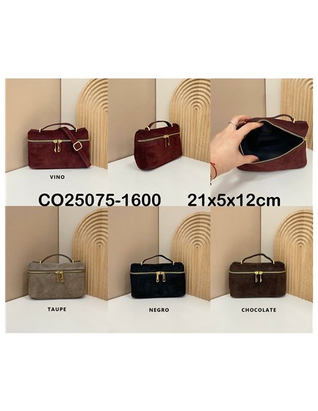 Mini bolso de mano piel serraje