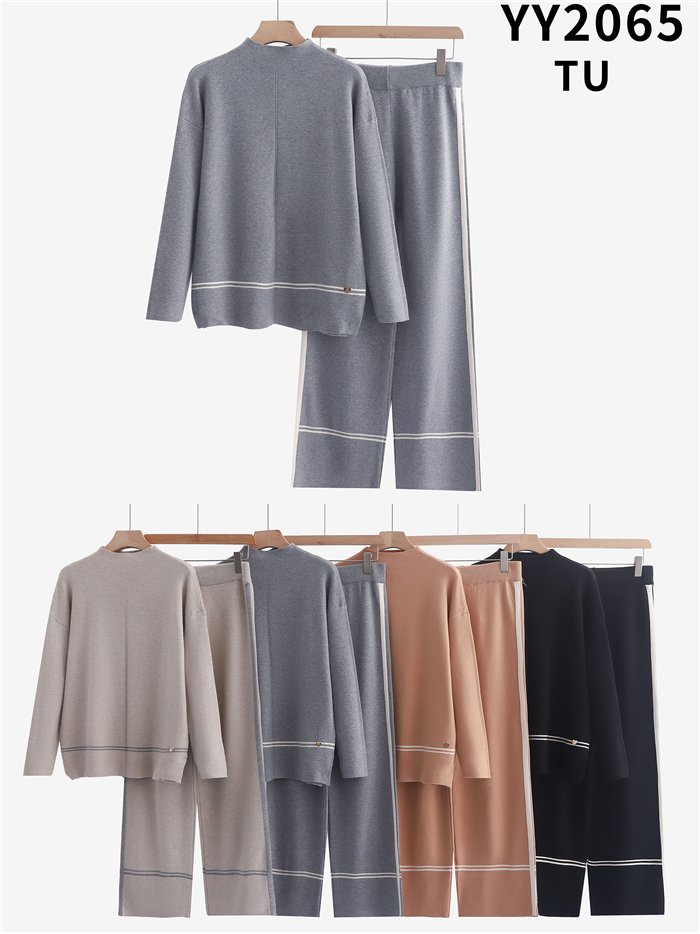 Conjunto Jersey contraste + Pantalón