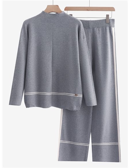 Conjunto Jersey contraste + Pantalón