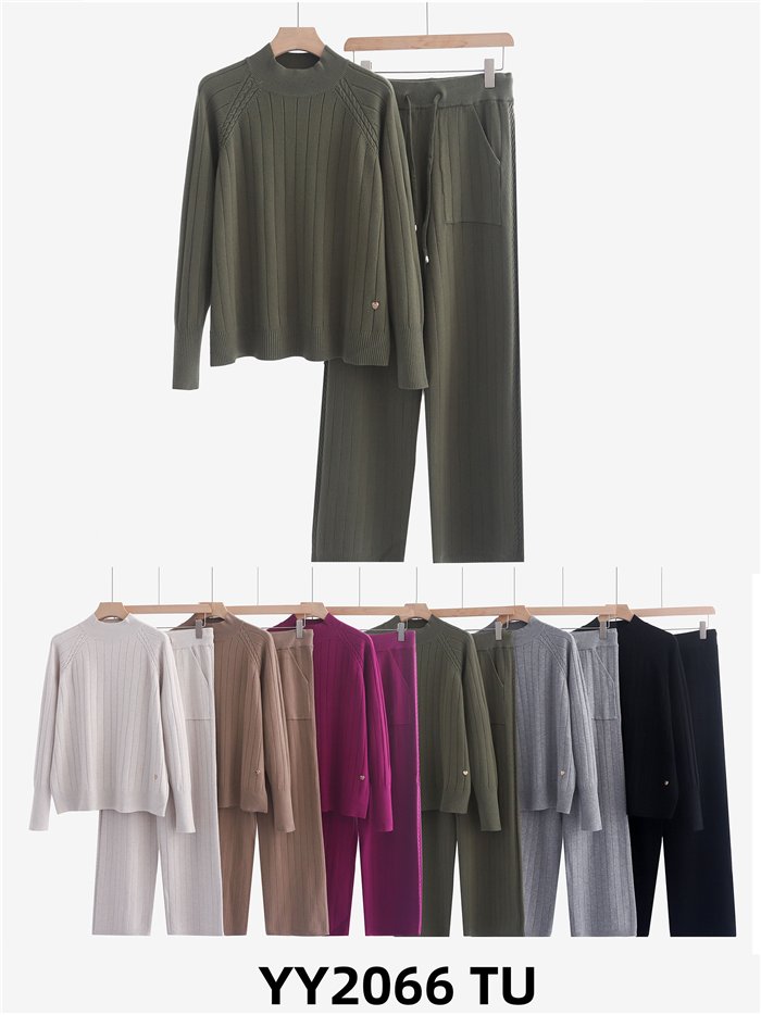 Conjunto Jersey canalé + Pantalón