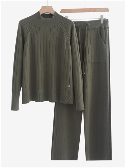 Conjunto Jersey canalé + Pantalón