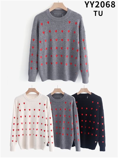 Jersey de corazones bordados 2