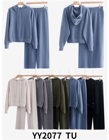 Conjunto Sudadera punto capucha + Pantalón