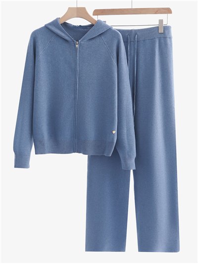 Conjunto Sudadera punto capucha cremallera + Pantalón
