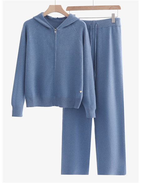 Conjunto Sudadera punto capucha cremallera + Pantalón