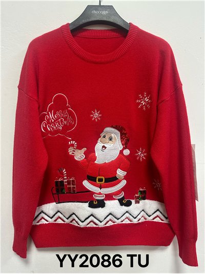 Jersey navideño Papá Noel lentejuelas