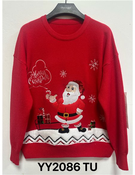 Christmas sweater Santa Claus with sequins
