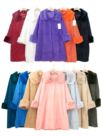 Abrigo largo talla grande cuello pelo 2