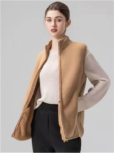 Chaleco polar borrego con cremallera