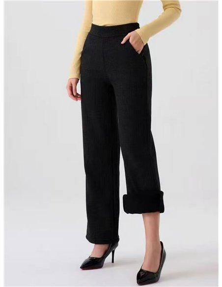 Pantalón recto estampado afelpado