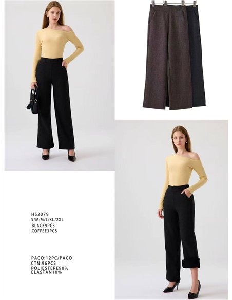 Pantalón recto estampado afelpado