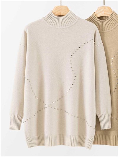 Jersey cuello perkins tachas