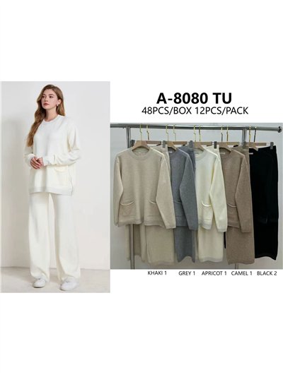 Conjunto Jersey bolsillos + Pantalón recto 2