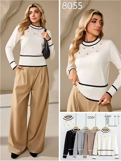 Jersey flores con perlas 2