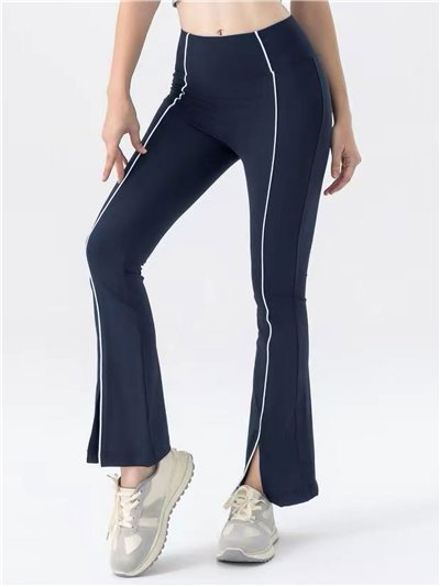 Leggings flare contraste abertura