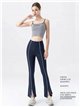 Leggings flare contraste abertura