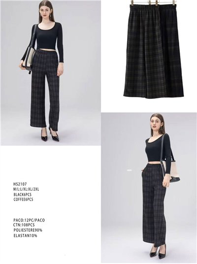 Pantalón wide-leg cuadros 2