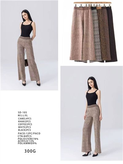 Pantalón recto punto animal print 2