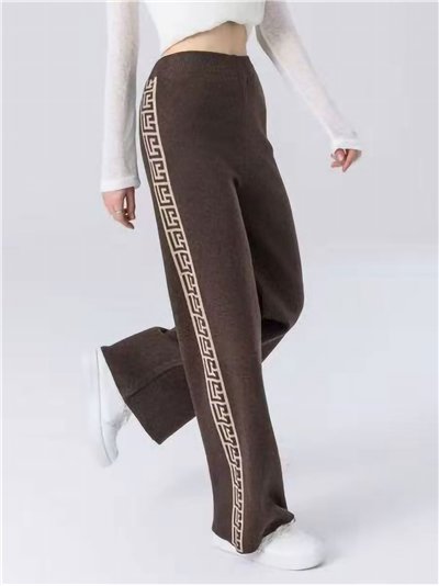 Pantalón recto punto estampado