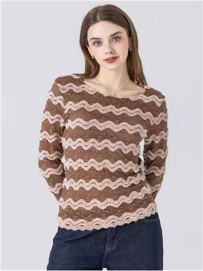 Camiseta encaje zigzag