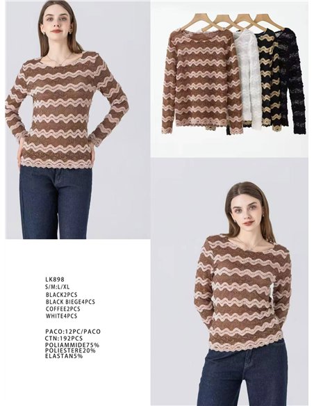 Camiseta encaje zigzag