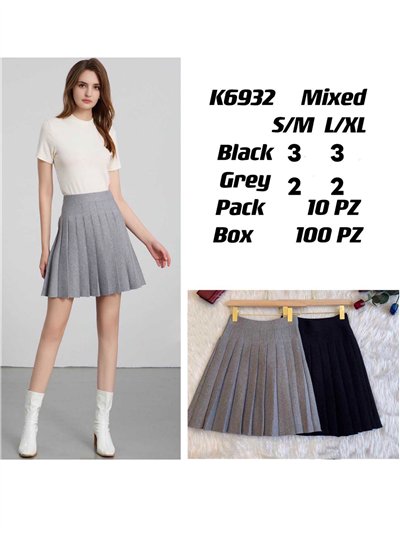 Falda mini plisada de punto 2