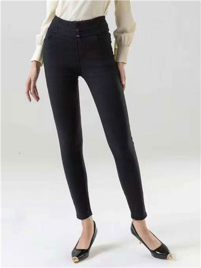 Pantalón skinny denim forro polar