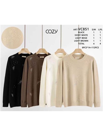 Jersey bordado flores con strass 2