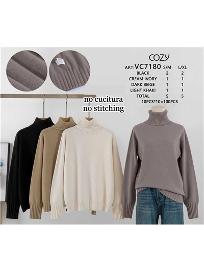 Jersey cuello vuelto sin costuras 2